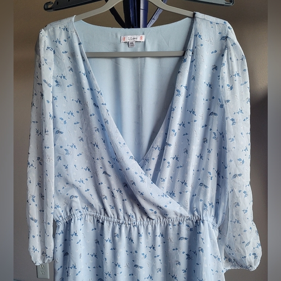 2XL Blue floral dress with ruffles - Picture 2 of 6